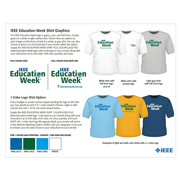 IEEE Education Week Shirt Instructions